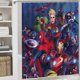 thumbnail image 5 of Los superhéroes de Marvel-theme 4-Piece Shower Curtain Set with Rugs, Waterproof Bathroom Decor Set Includes Bath Mat, U-Shaped Rug, Toilet Lid Cover and Curtain with Hooks, 5 of 6