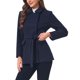 thumbnail image 4 of INSPIRE CHIC Abrigo Corto de Mujer para Invierno con Cuello Peter Pan, Doble Botonadura, Cinturón, Chaqueta Ajustada para Trabajo, Exterior M Azul Marino, 4 of 6