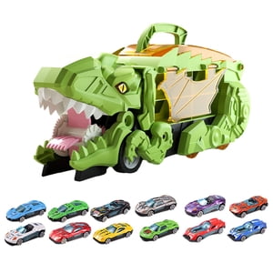 Magideal - Coche De Dinosaurio , Juguete De Camión Para Niños, Juguete De Transformación De Dinosaurio, Juguete De Vehículo Dinosaurio Para Niños Y Verde