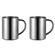 thumbnail image 1 of Tazas de café para acampar, irrompibles, de acero inoxidable de doble pared con asa (juego de 2), 1 of 7