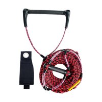 Magideal - Cuerda De Wakeboard Con Asa Línea De Ejercicio Acuáticos Competición Slalom Cuerda De Esquí Acuático Cuerda De Wakeboard Con Asa Para Esquí Acuático Rojo Negro 60 Pies