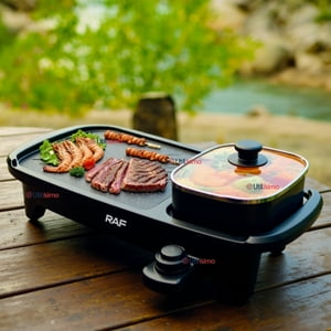 Raf - Plancha Parrillera Asador Eléctrico 2 En 1 Churrasquera 1500W De Potencia