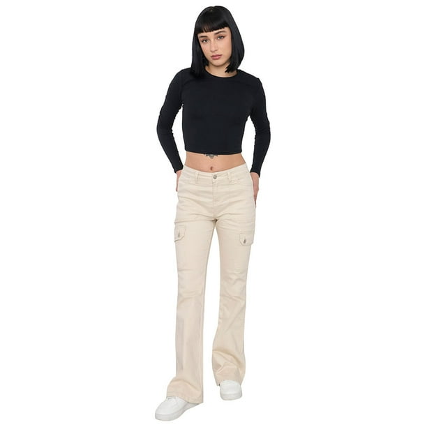 Jeans Mujer Flare Fit Cargo Ecru Corona