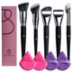 thumbnail image 1 of Set de Brochas de Maquillaje BS-MALL 5 Piezas + 4 Esponjas Triangulares, 1 of 8