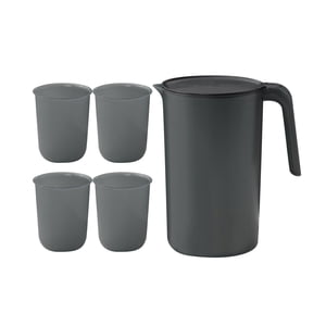 Bothyi - Jarra De Agua De 2,5 L Y Jarra De Agua De 4 Tazas Para Acampar, Fiesta De Picnic, Negro