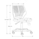 thumbnail image 4 of Silla de oficina Monarch Specialties I 7336, altura ajustable, 4 of 4