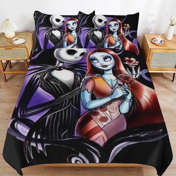 The Nightmare Before Christmas Duvet Cover Set 3 Piece Bedding Set Double Sided Printing Decorative Comforter Cover Set