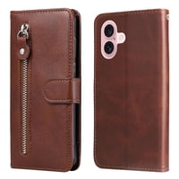 Gangxun - Funda Con Cremallera Para Iphone 16, Carcasa Cartera De Cuero Pu Con Soporte Y Tarjetero