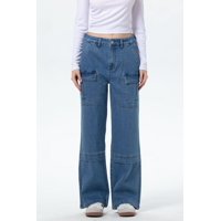 Fashionspark - Jeans Mujer Cargo Calce Recto Azul - Lv