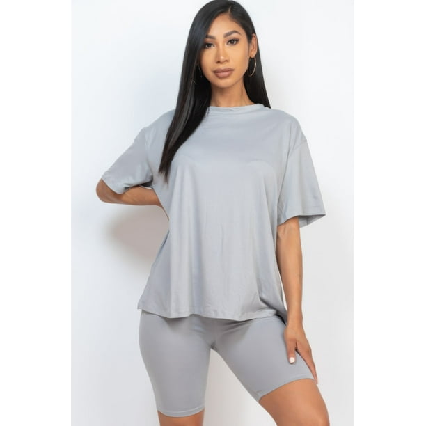 Conjunto de Top Holgado y Shorts de Ciclista