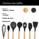 thumbnail image 4 of Set de Utensilios de Cocina Silicona Madera Negro, 4 of 6
