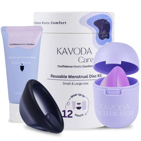 Discos Menstruales Kavoda, De Silicona Suave, Flexible Y Reutilizable