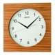 thumbnail image 1 of Reloj de pared Seiko Dylan marrón claro con forma cuadrada, 1 of 3