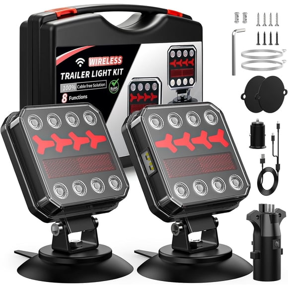 Luces magnéticas inalámbricas Bluetooth para tráiler, carga rápida LED