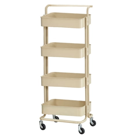 Tododescuento - Carro Multiusos De 4 Niveles- Beige