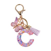 Bothyi - Resina Llavero Adornos Niñas Mujeres Regalos Alfabeto Inglés Llavero Llavero C