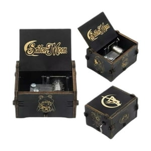 Caja Musical Sailor Moon Negra De Madera