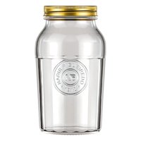 Frasco Americano Vintage Nadir Vidrio 1500Ml Tapa Dorada Cocina