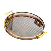 Bothyi - Frutero De Encimera, Bandeja De Almacenamiento Redonda Para Sala De Estar, Hogar, Gris