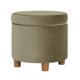 thumbnail image 4 of Otoman de Almacenamiento Benjara Gio Redondo de 19" con Tapa Elevable Verde Salvia, 4 of 5