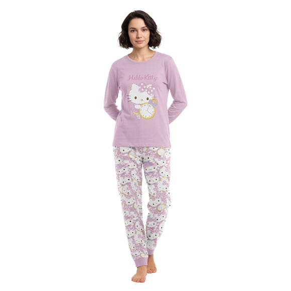 Pijama Largo Mujer Algodón Invierno Hello Kitty C2