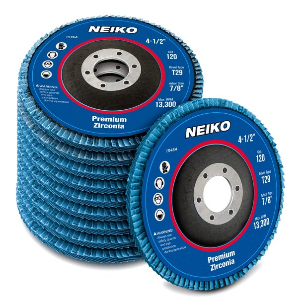Discos de solapa NEIKO 11145A, grano 120, 4.5 pulgadas, paquete de 10 unidades para amoladora