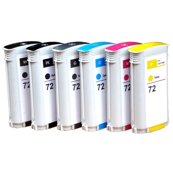 Cartuchos de Tinta Zeblue HP 72 con Chips Actualizados MK PK G C M Y