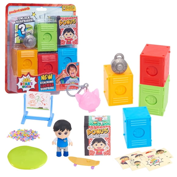 Toy Stacking Surprise Lockers Ryan's World con figura, limo