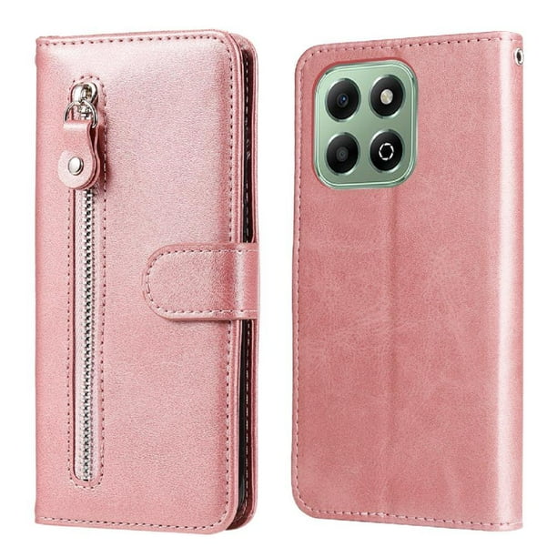 Funda con Cremallera para Honor X6C 4G, Carcasa Cartera de Cuero PU con Soporte y Tarjetero