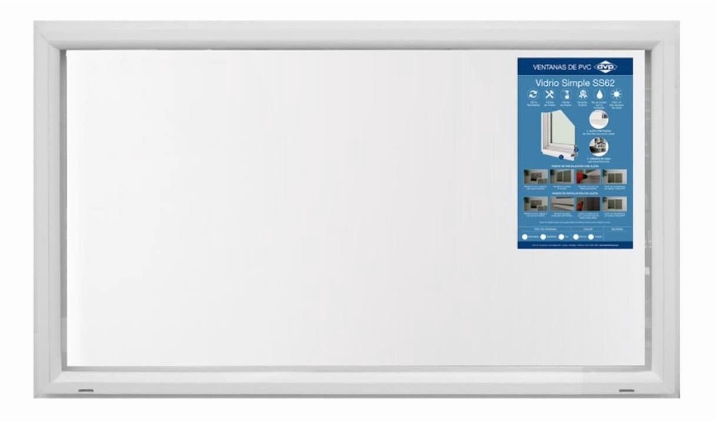 Ventana Vidrio Simple Pvc Fija Blanca 120X70Cm Dvp