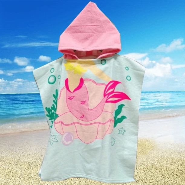 1pc Kids Cartoon Hooded Bath Towel, Absorbent Cute Bath Towels With Hood For Girls Boys, Bathroom Accessories