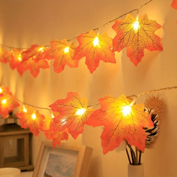 1pc, Festive Red Maple Leaf String Lights for Home Decor, Party, and Holiday Celebrations