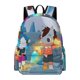 thumbnail image 1 of Wolfboy y la Fábrica de Todo-theme Backpack, Campus style schoolbag Bookbag with Adjustable Shoulder Straps And Large Zip Compartment, Unisex Travel Bags.42x30x15cm, 1 of 6