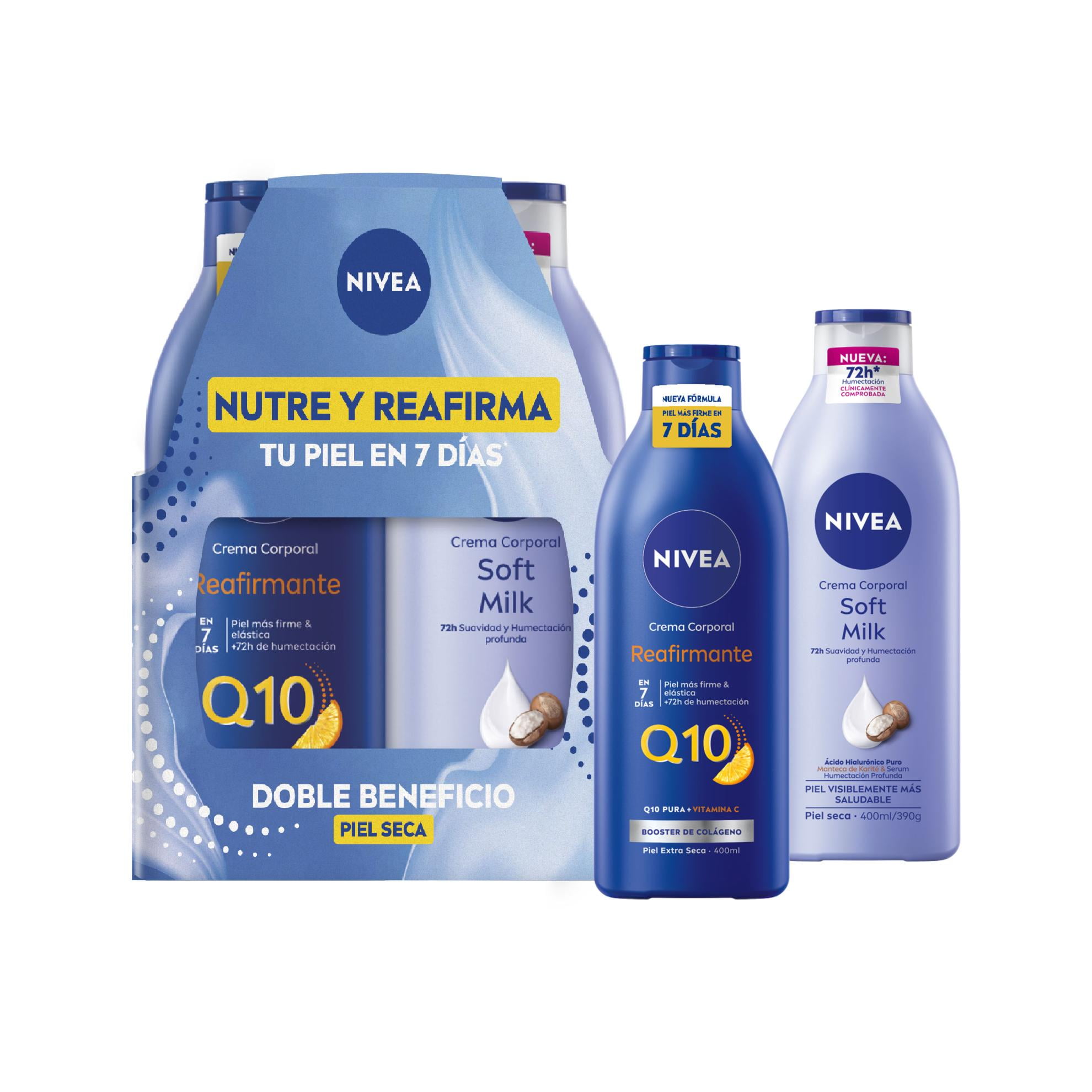 Crema Corporal Soft Milk 400 Ml + Milk Q10 Pack 800 ml Nivea