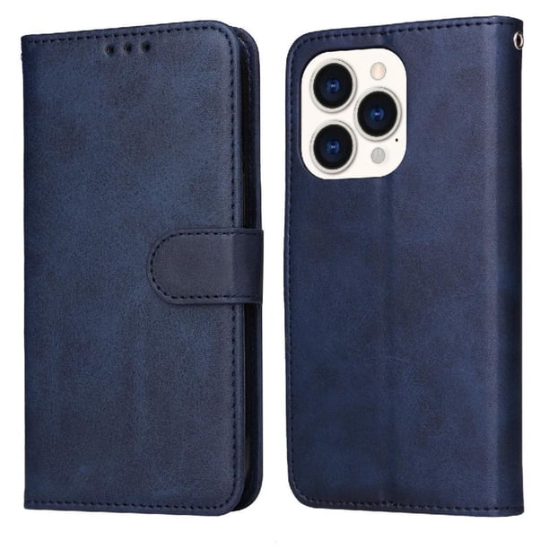 Funda Billetera para iPhone 14 Pro con Porta Tarjetas y Soporte Ajustable Azul