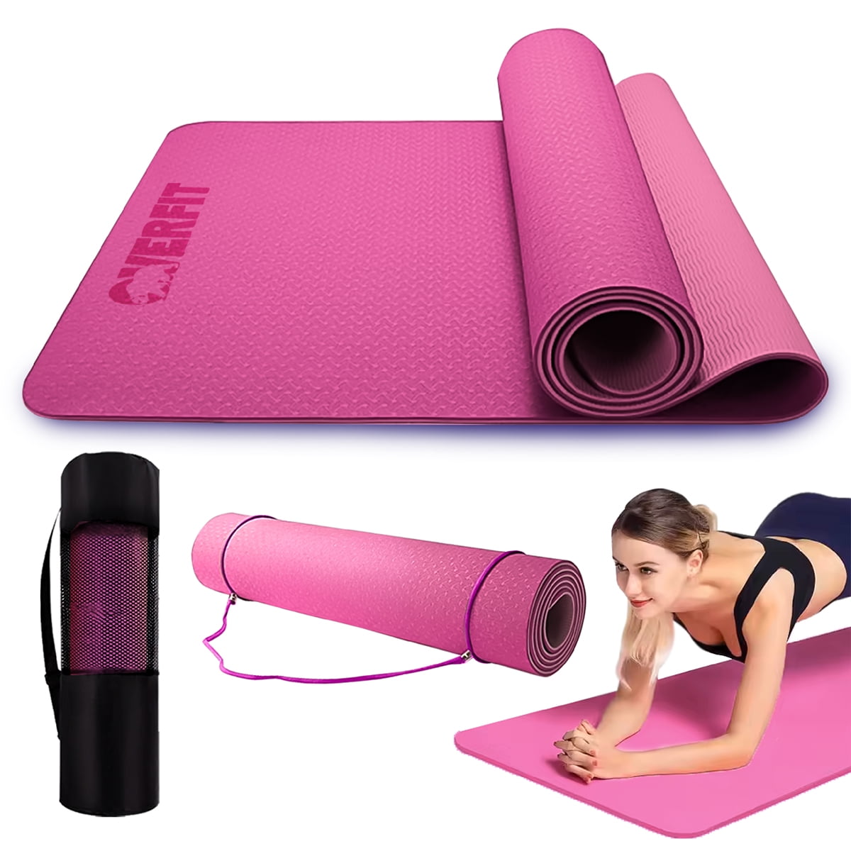 Mat Yoga Tpe 6mm Overfit Alfombra Ejercicio Pilates Bicolor
