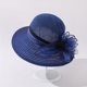thumbnail image 1 of Women's Wide Brim Straw Bucket Hat with Floral Mesh Fascinator for Church, Weddings, and Beach Sun Protection - Perfect Valentine's Gift, 1 of 5