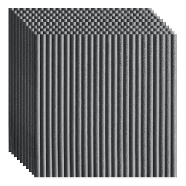10x 3D Pegatinas De Pared Decoración Calcomanía Durable Hogar Dormitorio PE Espuma Papel Pintado Gris Argenta