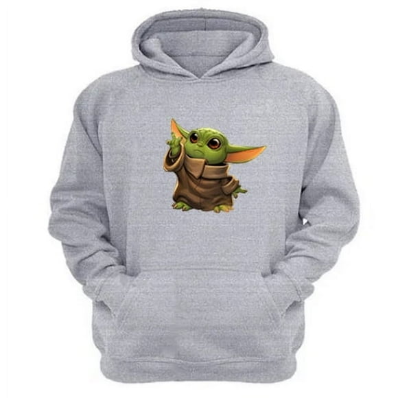 Polerón Canguro Yoda Bebe Sw Gris Claro Talla S Unisex