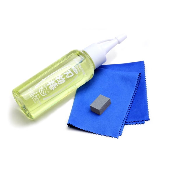 Aceite para cuchillos Yoshihiro 100 ml Tsubaki + borrador anti‑óxido + paño de microfibra