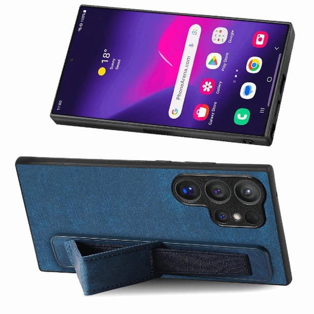 Funda Protectora con Correa para Samsung Galaxy S24 Ultra Resistente a Golpes Azul