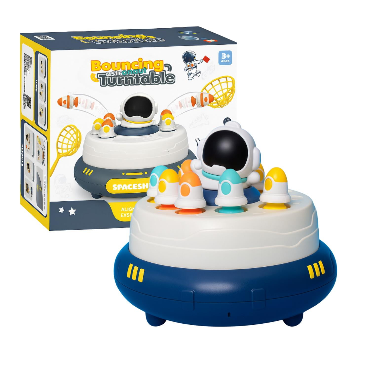 Fliperex - Juego De Mesa Captura Astronauta Saltador Infantil Giratorio Azul