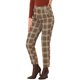 thumbnail image 4 of INSPIRE CHIC Pantalones de Tartán a Cuadros para Mujer de Regreso a Clases, Cintura Alta Elástica, Rectos y Largos, XS Marrón Beige, 4 of 6