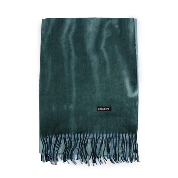Bufanda Degradada Multicolor Tipo Cashmere Suave Con Flecos Verde Talla Única