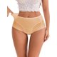 thumbnail image 1 of INSPIRE CHIC Ropa Interior de Mujer de Cintura Alta con Encaje Hueco y Malla, Cobertura Completa, Sin Costuras, Algodón Transpirable, XL Beige, 1 of 4