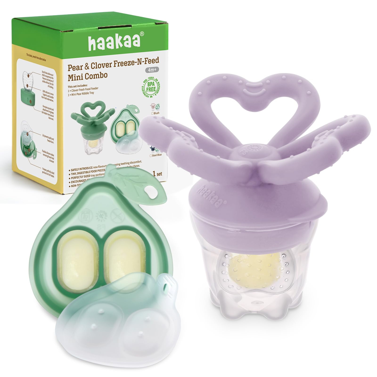 Alimentador Y Molde Para Congelar Frutas Haakaa Trébol Para Chupete