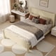 thumbnail image 2 of Queen Size Wood Bed Frame,Wood Platform Bed with Headboard,Solid Wood Legs, Mattress Foundation with 10 Wooden Slats,No Box Spring Needed,Beige, 2 of 3