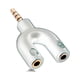 thumbnail image 1 of Adaptador Audio Micrófono 2 X 1 Auxiliar 3.5mm Para Pc Y Ps4, 1 of 3