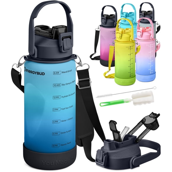 Botella de agua EnergyBud de 74 oz, a prueba de fugas, libre de BPA, Tritan