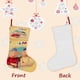 thumbnail image 3 of Pat y Mat Tema: Calcetines de Navidad, fino lino blanco para colgar en escaleras y chimenea, decoración navideña para el hogar, regalo de Navidad. 45cm × 32cm, 3 of 5